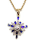 14k Gold Star of Bethlehem with Sapphire & Diamond Necklace